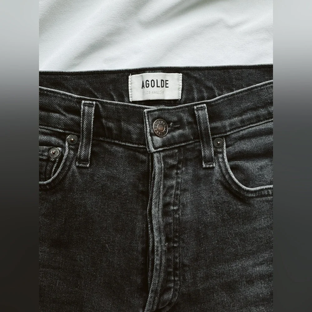 AGOLDE Nico high-waisted straight-leg jeans in faded black - Size 24 - Picture 6 of 12